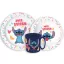 Disney Lilo und Stitch Palms Disney Lilo & Stitch Geschirrset, Mikro-Kunststoff-Set mit Becher 265 ml