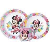  Disney Minnie Spring Geschirrset, Mikroplastik-Set mit Tasse 265 ml