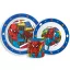 Spiderman Grid Geschirrset, Mikro-Kunststoff-Set mit 265 ml Becher
