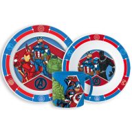   Avengers Army Geschirrset, Mikrowellen-Kunststoff-Set mit Becher 265 ml