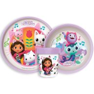   Gabby's Dollhouse Wonderland rutschfeste Geschirrset, Mikrokunststoffset