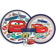   Disney Cars Stickers Go rutschfestes Geschirrset, Mikroplastik-Set