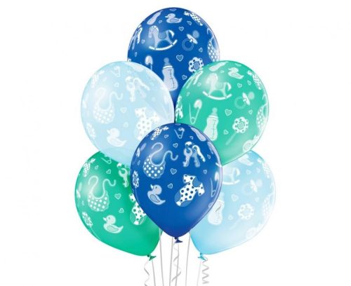 Baby Boy blue Ballon, Luftballon 6 Stück 12 inch (30cm)