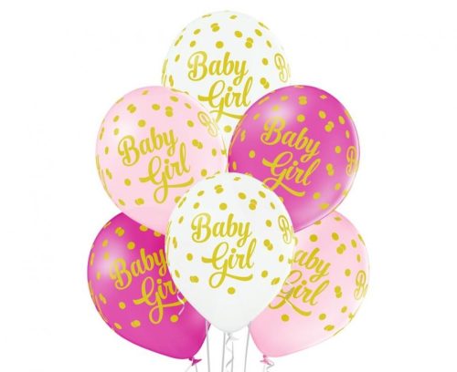 Baby Girl Dots Ballon, Luftballon 6 Stück 12 inch (30cm)