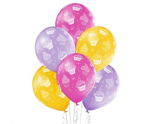 Cupcakes, Muffin Ballon, Luftballon 6 Stück 12 Zoll (30 cm)