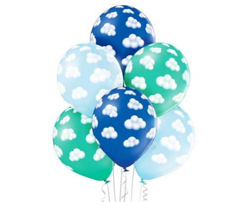 Baby Fluffy Clouds Boy, Ballonsatz, 6 Stück, 12 Zoll (30 cm)