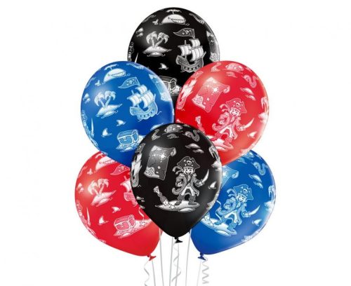 Pirate, Pirat Ballon, Luftballon 6 Stück 12 Zoll (30cm)