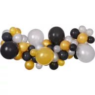   Baby Silver-Gold-Black Bunte Luftballons, Luftballon Girlande Set 65 Stk