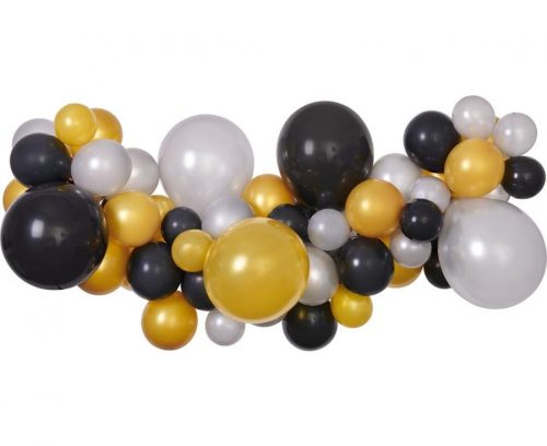 Farbe Silver-Gold-Black Ballon, Luftballon Girlande Set 65 Stück