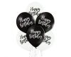 Black White Happy Birthday Ballon, Luftballon 6 Stück 12 inch (30cm)