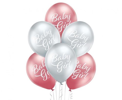 Baby Girl Glossy Ballon, Luftballon 6 Stück 12 inch (30cm)