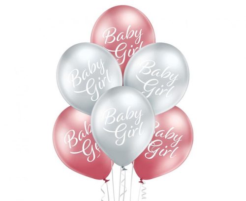 Baby Girl Glossy Ballon, 6 Stk 12 inch (30cm)