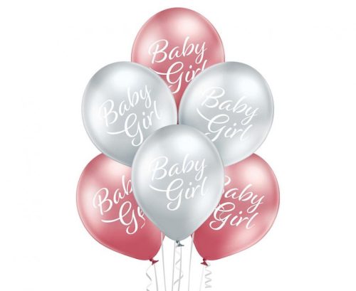 Baby Girl Glossy Ballon, Luftballon 6 Stück 12 inch (30cm)