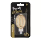 Nummer Gold Goldene Glitzer-Zahl 0 Kerze, Tortekerze