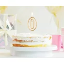 Nummer Gold Goldene Glitzer-Zahl 0 Kerze, Tortekerze