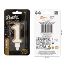 Nummer Gold Goldene Glitzer Zahl 1 Kerze, Tortenkerze