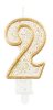 Nummer Gold Goldene Glitzer Nummer 2 Kuchekerze