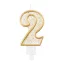Nummer Gold Goldene Glitzer Nummer 2 Kuchekerze