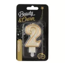 Nummer Gold Goldene Glitzer Nummer 2 Kuchekerze