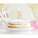 Nummer Gold Goldene Glitzer Nummer 2 Kuchekerze