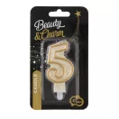 Nummer Gold Goldene glitzernde Zahlenkerze Nummer 5, Tortenkerze