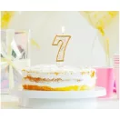 Nummer Gold Goldene Glitzer-Ziffer-Kerze 7, Tortenkerze