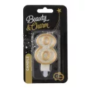Nummer Gold Goldene Glitzerziffernkerze 8, Tortenkerze