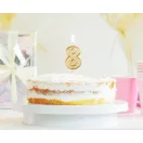 Nummer Gold Goldene Glitzerziffernkerze 8, Tortenkerze