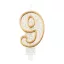 Nummer Gold Goldene glitzernde Nummer 9 Kerze, Tortekerze