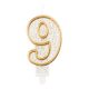 Nummer Gold Goldene glitzernde Nummer 9 Kerze, Tortekerze