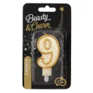 Nummer Gold Goldene glitzernde Nummer 9 Kerze, Tortekerze