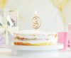 Nummer Gold Goldene glitzernde Nummer 9 Kerze, Tortekerze