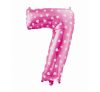 Pink mit Hearts, Rosa Nummer 7 Folienballon 61 cm