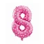 Nummer Pink with Hearts Rosa Zahl 8 Folienballon 61 cm