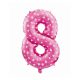 Nummer Pink with Hearts Rosa Zahl 8 Folienballon 61 cm
