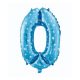 Nummer Blue with Stars Blaue Nummer 0 Folienballon 61 cm