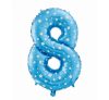 blue with Stars, Blau Nummer 8 Folienballon 61 cm