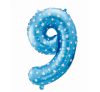 Nummer Blue with Stars Blauer Nummer 9 Folienballon 64 cm