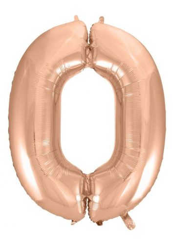 rose gold Nummer 0 Folienballon 92 cm