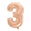 Nummer Rose Gold Folienballon Zahl 3, 92 cm