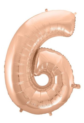 rose gold Nummer 6 Folienballon 92 cm