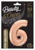Nummer Rose Gold Nummer 6 Folienballon 92 cm