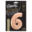 Nummer Rose Gold Nummer 6 Folienballon 92 cm