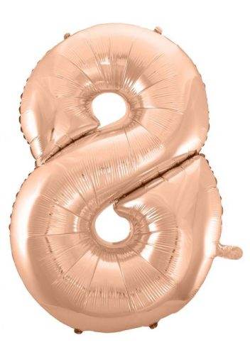 rose gold Nummer 8 Folienballon 92 cm