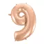 Nummer Rose Gold Nummer 9 Folienballon 92 cm