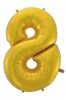 Gold 8 Gold Mat Nummer Folienballon 92 cm
