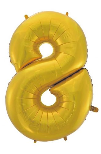 Gold 8 Gold Mat Nummer Folienballon 92 cm