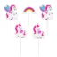 Einhorn Rainbow  Geburtstagskerze, Kerzenset 5 Stk