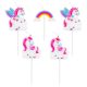 Einhorn Rainbow  Geburtstagskerze, Kerzenset 5 Stk
