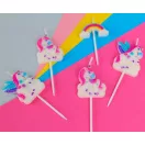 Einhorn Rainbow  Geburtstagskerze, Kerzenset 5 Stk
